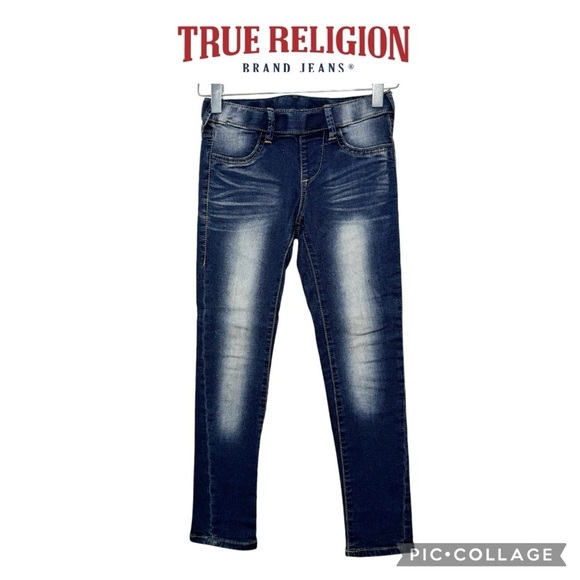 True Religion girls pull on Jeggings skinny denim pants size 6 - Picture 1 of 9